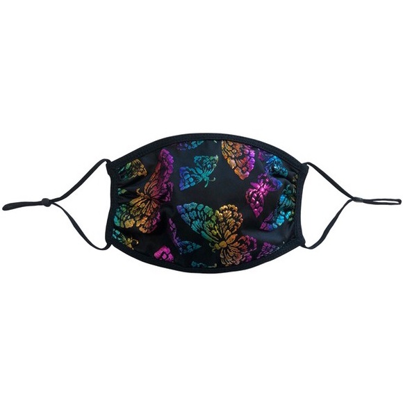2-Layer Black Holographic Butterfly USA Face Mask - Picture 2 of 9